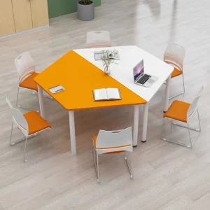 그룹 책상 탁자 교회 미팅룸 수업 사다리꼴 상판 학원