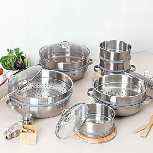 (빅)실버스타 오아이씨 인덕션IH 스텐찜솥(압력패킹포함) 4단 20cm