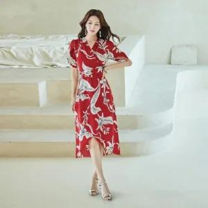 (삽)웨스트 밴딩레드 원피스