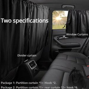 2/3pcs 자동차 창 커튼 범용 태양 그늘 측면 뒷좌석 커버 분배기 자동 블랙 아웃 Camperize Sunscreen