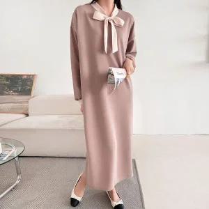 [하프클럽/]빅사이즈 512 재니롱타이배색원피스 DART696