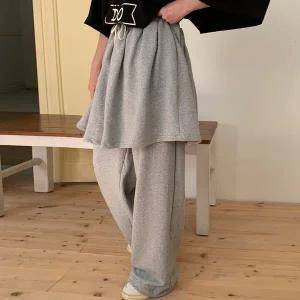 [하프클럽/]빅사이즈 512 주름끈밴딩스커트팬츠 DMOV762