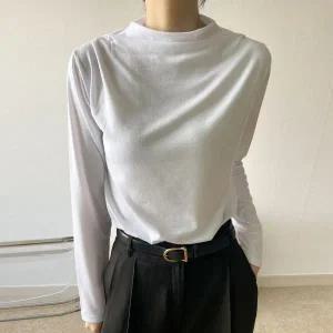 [하프클럽/]빅사이즈 512 셔링넥반하이보트티셔츠 DNOV271