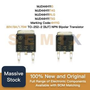 5Pcs 4H11G TO-252-2 MJD44H11G 80V/8A/1.75W (BJT) NPN 바이폴라 트랜지스터 100%
