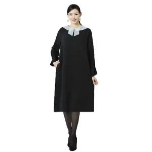 (기) 촬영 노방 리본 카라 원피스