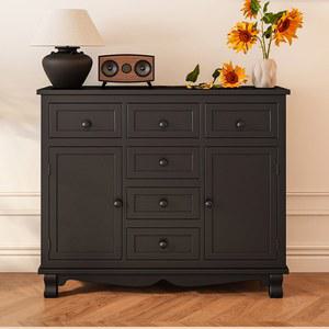 버킷 원목 아메리칸 블랙 거실 침실 벽 캐비닛 심플 선반 서랍장 붙이기 작은 수납장