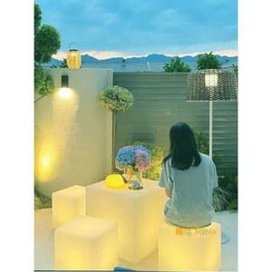 정사각형 바닥등 야외 장식등 잔디등 충전 인플루언서 조경등 컬러 큐브 발광 의자