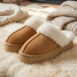 [1+1] 뉴포그 스웨이드 4cm 통굽 플랫폼 털슬리퍼 실내화 (남/녀)