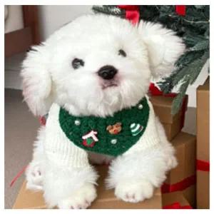 [알티피아]강아지 크리스마스 스카프 그린 S 1P 성탄절 케이프 반려견반다나