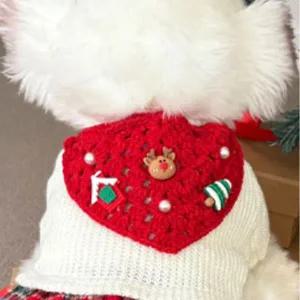 [알티피아]강아지 크리스마스 스카프 레드 L 1P 성탄절 케이프 반려견반다나