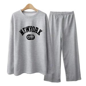 트레이닝복 맨투맨 티셔츠 긴팔 오버핏 빅사이즈 기모 세트 뉴욕시티셋