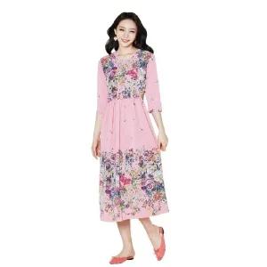 (빅)[까르죠아]봄꽃밭원피스