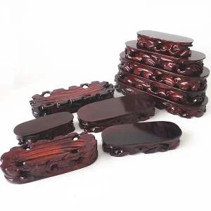 수석받침대 수반 받침 무공 수석좌대 나무 조각 타원형 베이스 장식품 인테리어