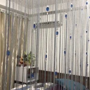 실크 가림막 커튼 인테리어 술 비즈 블라인드 비드