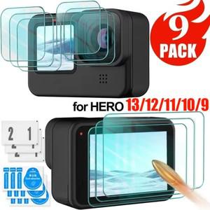 고프로호환 Hero 13 12 11 10 9 용 강화 유리 화면 보호기 카메라 렌즈 필름 9H 경도 풀 커버리지