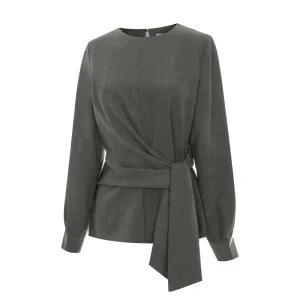 [페이지플린] 스웨이드스트랩블라우스_P5DBL005A