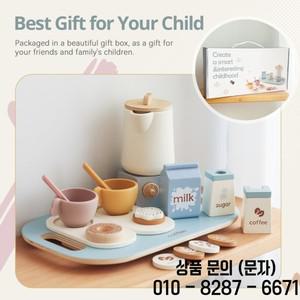 몬테소리 나무 커피 애프터눈 티 세트 장난감 14세 이상 시뮬레이션 주방 BPA 프리 실리콘 찻잔 조기 교육