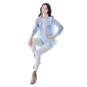 부엉이자수스트라이프셔츠재킷