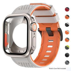 워치 울트라 3 2 1 49mm 시리즈 11 10 아이워치 9 8 7 6 5 SE3 45 44mm용 실리콘 스트랩+케이스 스포츠 팔