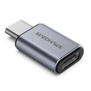 MaedHawk 바이패스 2.0 오토바이 카플레이 블루투스 헤드셋 어댑터 패스스루 USB-C 충전 포트 포함(그레이)