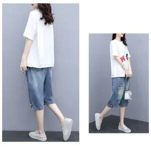 #레니츠자수티+데님팬츠