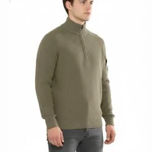 씨피 컴퍼니 램스울 GRS 폴로 카라 하프집업 니트 스웨터