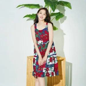 (빅)[까르죠아]플라워캉캉민소매원피스