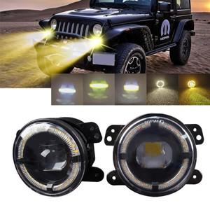 라운드 LED 프론트 드라이빙 안개등 엔젤 아이 렌즈  그랜드 체로키 2011-2013 랭글러 JK 2007- XJ용 오프