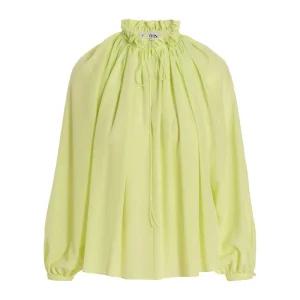 하이칼라 드로우스트링 실크 블라우스 RWTO00144868P23 87