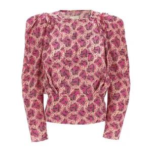 이자벨마랑 자그라 올오버 프린트 스트레치 실크 블라우스 23AHT0012FAA3J10I 40F