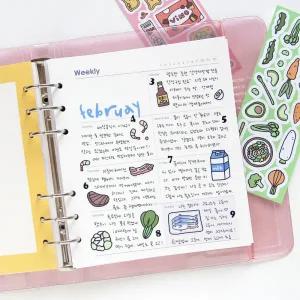 A6 WIDE 6공 플래너 다이어리 속지