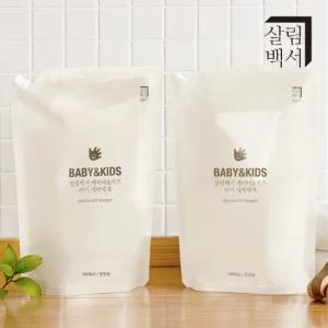 [1+ 1] 살림백서 베이비키즈 아기세제 리필형 1800ml 총 2개입