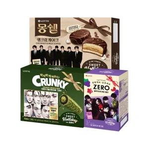엔하이픈 X 몽쉘 코코넛n밀크커피 136gx1+더블크런치바 녹차 132gx1+제로 블랙커런트베리 젤리 154gx1
