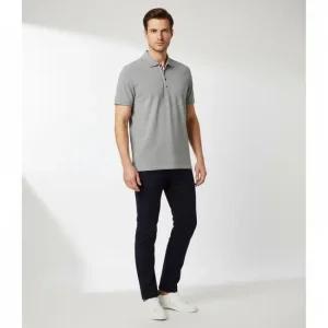 MJP042A  센터백 스트라이프 릴 핏 피케 반팔