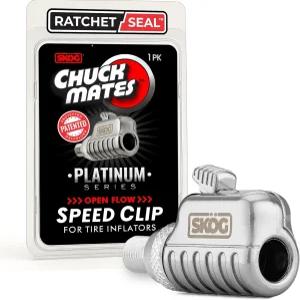 SKoG 척 타이어 인플레이터 오픈형 특허받은 래칫 씰 기술로 플래티넘(1팩) 퀵 커넥트 달성