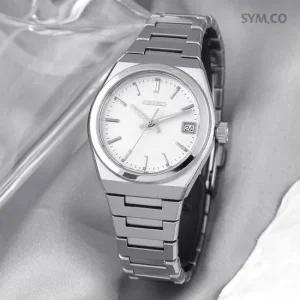 SUR573P1 사파이어 미들사이즈 실버 화이트 캐쥬얼 정장 여자 메탈 시계 d
