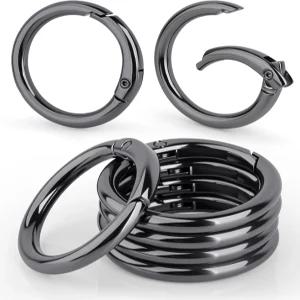 10팩 1인치 메탈 스프링 오링 클립 열쇠고리 열쇠용 원형 카라비너 버클 가방 지갑 스냅 훅 링 교체