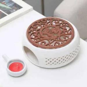 힐링모드 도자기 티워머 화이트+브론즈