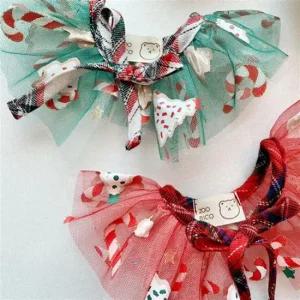 강아지 메탈트리 케이프 1P 애견 리본 레이스 반다나