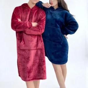 수면 후드 입는 잠옷 커플 입는담요 겨울 극세사 망토 커플잠옷 담요