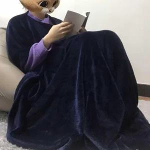 극세사 네이비 블랭킷 담요 입는 겨울 블랭킷 이불 수면잠옷 블랑켓