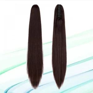 자연스러운 헤어피스 가발 집게형 포니테일