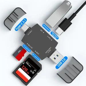 연결다중 컴퓨터에 휴대폰 지원 범용 카드 리더기 플래시 31 TypeC USB액세서리 6In1 및 30을