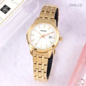 세이코 SUR412P1 모던 클래식 골드 아날로그 캐쥬얼 정장 여자 메탈 시계 d