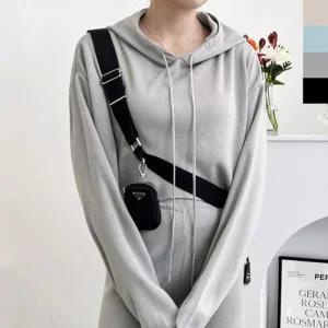 여성 니트 후드 긴팔 운동복 홈웨어 간절기 크롭 1P