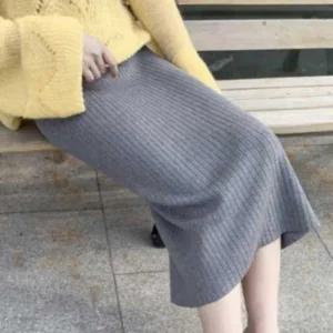 스커트 니트 골지 겨울 치마 도톰 롱