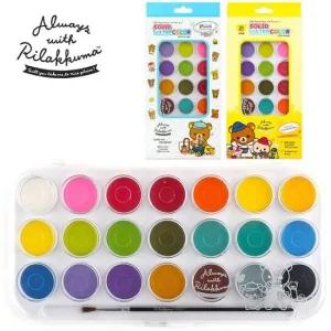 리락쿠마 붓파레트 고형그림물감 21색(랜덤1개) 리락쿠마