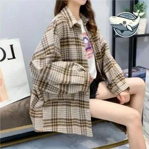 루즈핏 셔츠 기모 체크 겨울용 캐주얼 오버핏