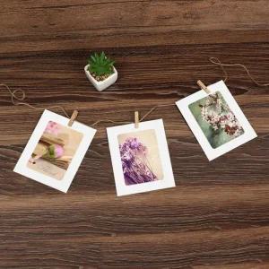 종이액자(3x4) 걸이형액자 사진가랜드 페이퍼프레임 걸이식액자 나무집게