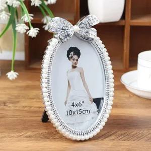 인테리어 액자 4x6 사진액자 진주 리본 탁상액자